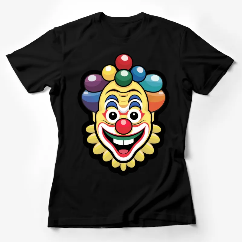 Colorful Clown Face T-Shirt, Vibrant Circus Clown Graphic Tee, Fun Carnival Apparel, Unisex T-shirt Female T-Shirt