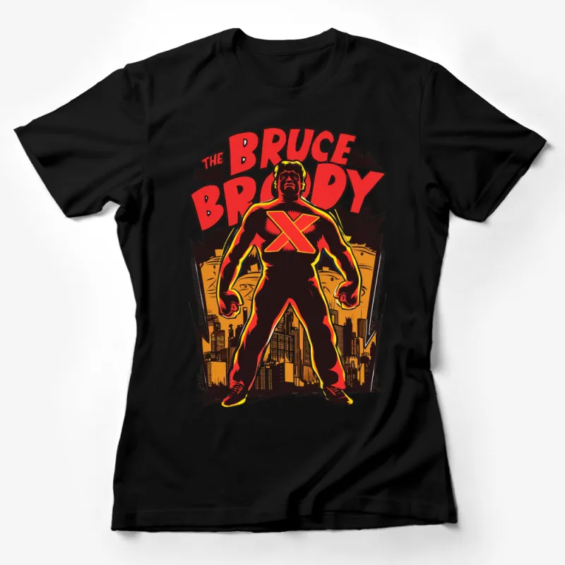 The Bruce Brody T-Shirt, Retro Superhero Tee, Vintage Comic Book Style, Bold Graphic Shirt Female T-Shirt