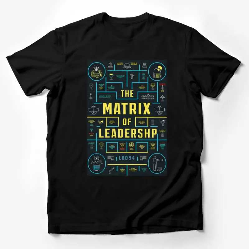 Leadership Matrix Themed T-Shirt, Graphic Tee for Business Leaders, Unique Leadership Styles Male T-Shirt