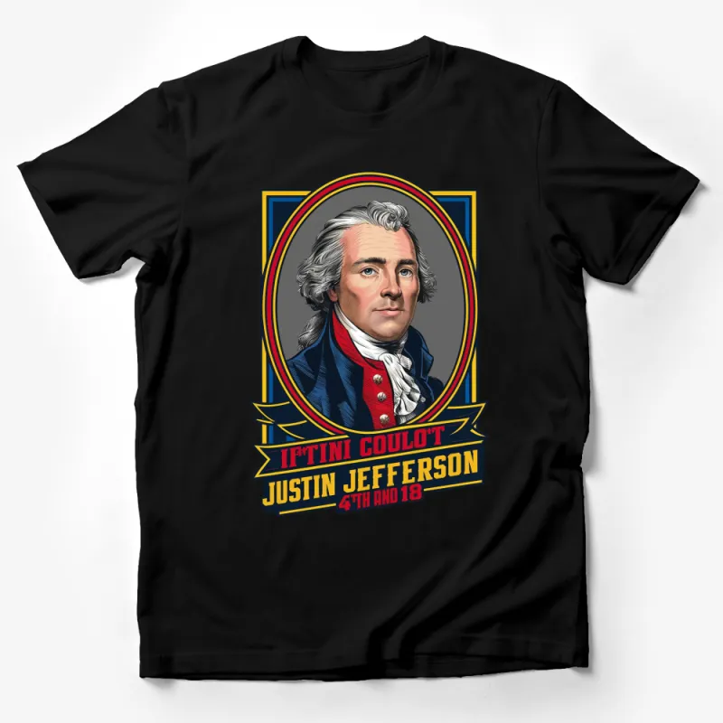 Justin Jefferson 4th and 18 Patriotic T-Shirt, Vintage American President, Graphic Tee Male T-Shirt