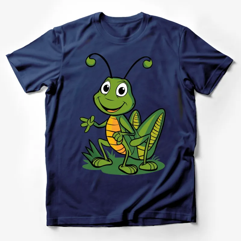 Cute Cartoon Grasshopper T-Shirt, Kids Friendly Insect Graphic Tee, Gift for Entomology Lovers Male T-Shirt