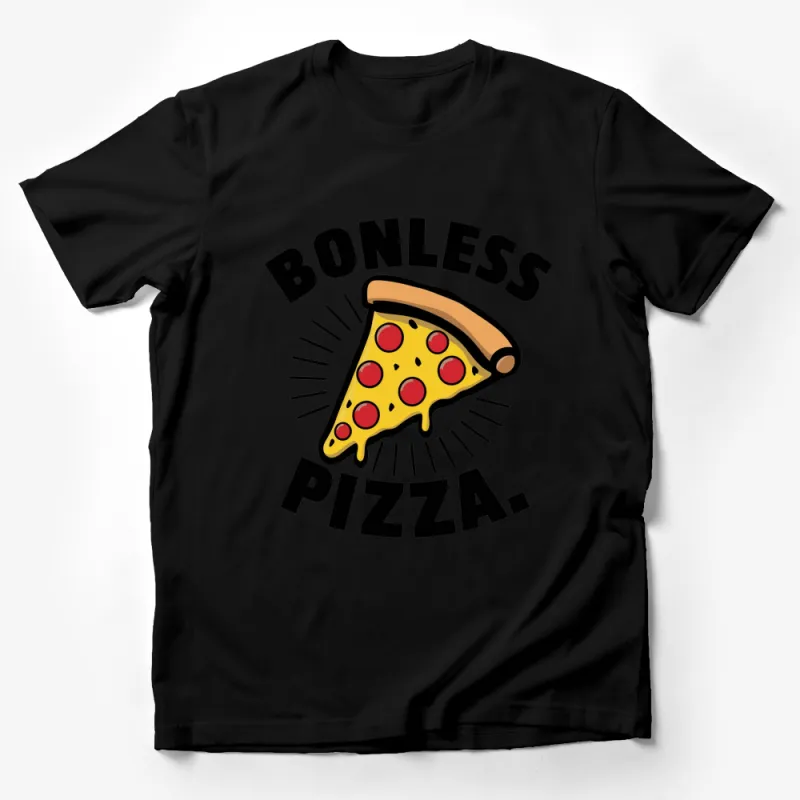 Bonless Pizza T-Shirt, Funny Meme Graphic Tee, Unique Food Humor Shirt, Unisex Apparel Male T-Shirt