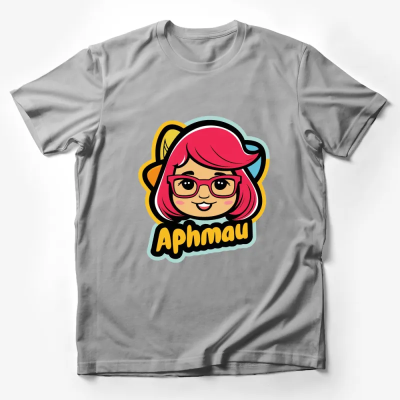 Aphmau Inspired Cartoon Character T-Shirt, Cute Pink Hair Girl Tee, Fun Gamer Shirt for Kids and Teens Male T-Shirt