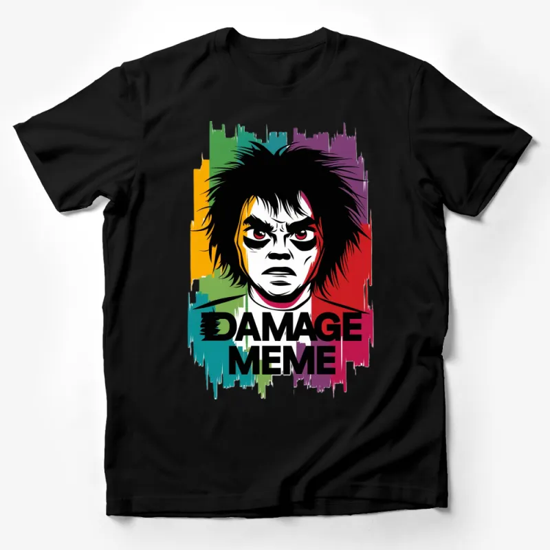 Colorful Pop Art Meme T-Shirt, Unique Graphic Tee, Eye-Catching Meme, Casual Wear Male T-Shirt