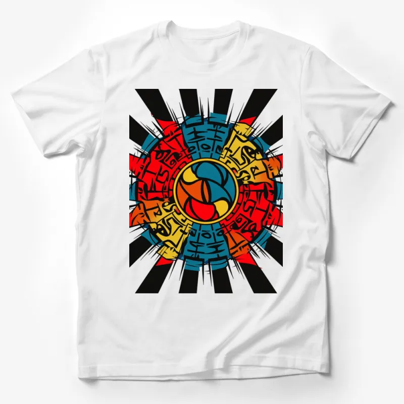 Colorful Abstract Art T-Shirt, Bold Modern Graphic Tee, Unisex Fashion, Casual Wear Male T-Shirt