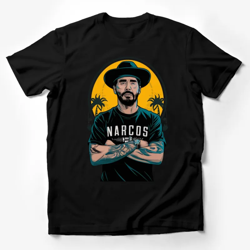 Vintage Pop Art Narcos T-Shirt, Retro Style Graphic Tee, Men's Fashion Shirt, Casual Streetwear, Unique Design Male T-Shirt