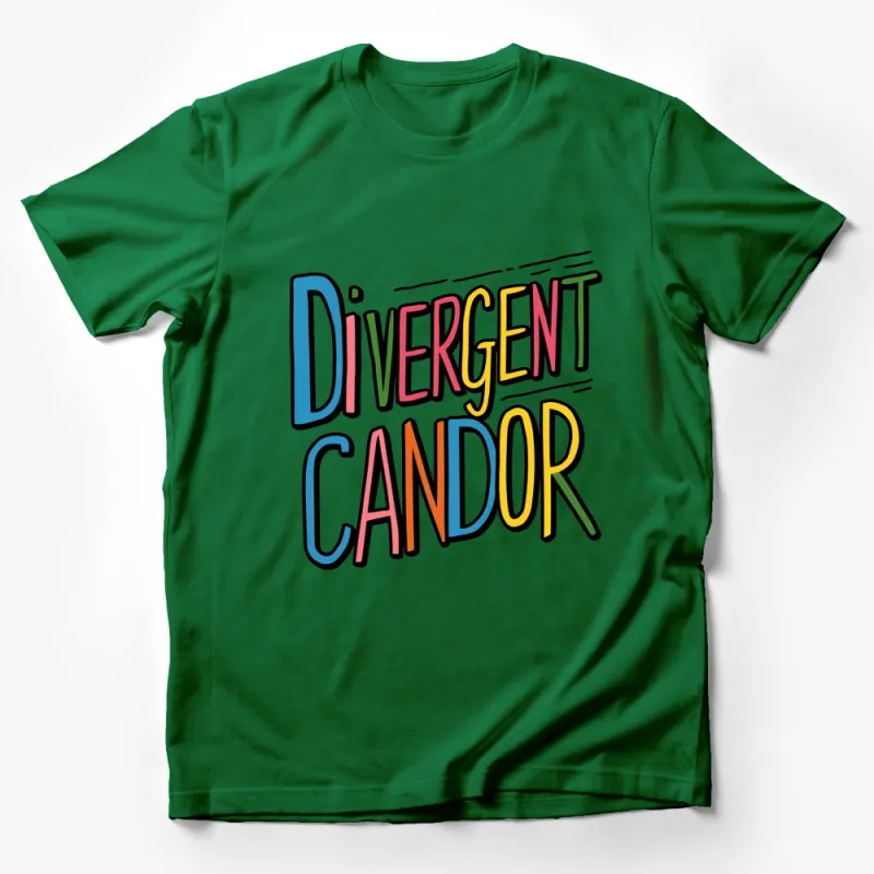 Divergent Candor Colorful Text Graphic Tee, Bold Inspirational Shirt, Unique Design T-Shirt Male T-Shirt