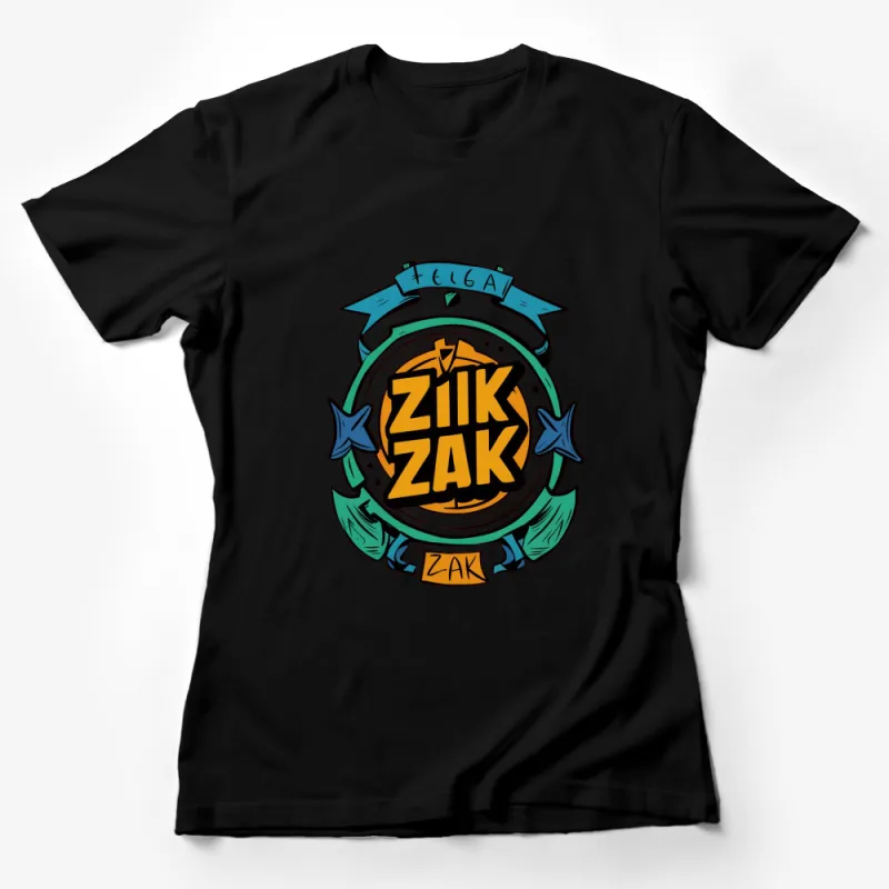 Zik Zak Graphic Tee, Bold Lettering, Streetwear Style Shirt, Unique Hip Hop Inspired Design T-Shirt Female T-Shirt