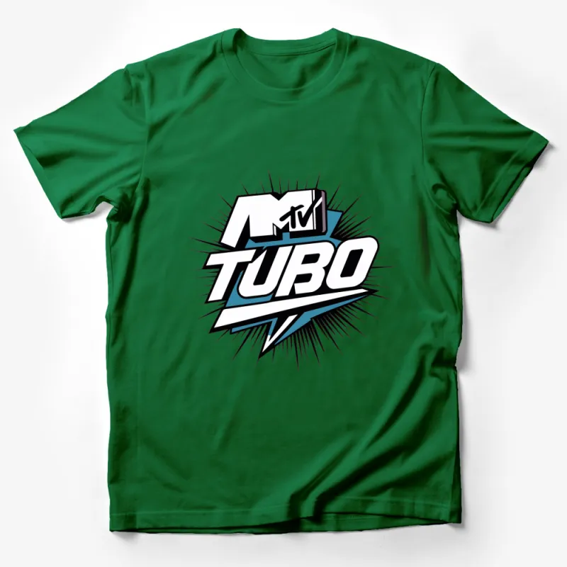 Turbo MTV Style Graphic T-Shirt, Bold Retro Pop Art Tee, Unisex Fashion Statement, Casual Wear Male T-Shirt