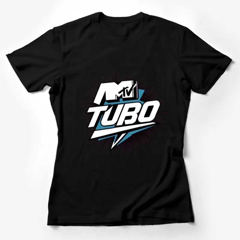 Turbo MTV Style Graphic T-Shirt, Bold Retro Pop Art Tee, Unisex Fashion Statement, Casual Wear Female T-Shirt