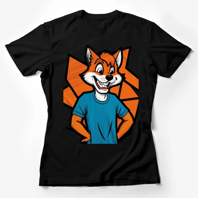 Cartoon Fox T-Shirt, Vibrant Orange Fox Graphic, Unisex Casual Wear Tee Female T-Shirt