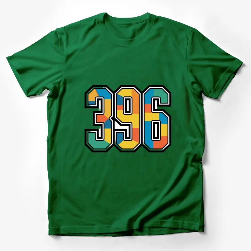 Retro Color Block 3960 Graphic T-Shirt, Vintage Style Bold Number Print, Unisex Tee Male T-Shirt