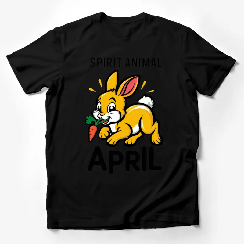 Cute Bunny Spirit Animal April T-Shirt, Colorful Rabbit Graphic Tee, Fun Animal Lover Gift Idea Male T-Shirt