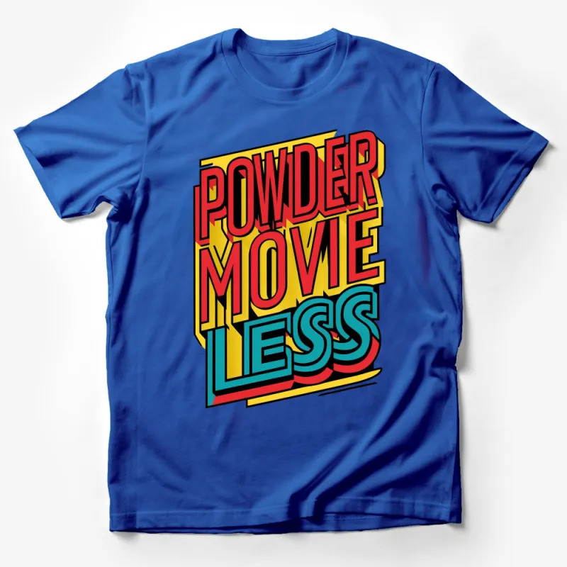 Retro Movie Graphic T-Shirt, Colorful Powder Movie Less Tee, Vintage Style Cinema Fashion Top Male T-Shirt