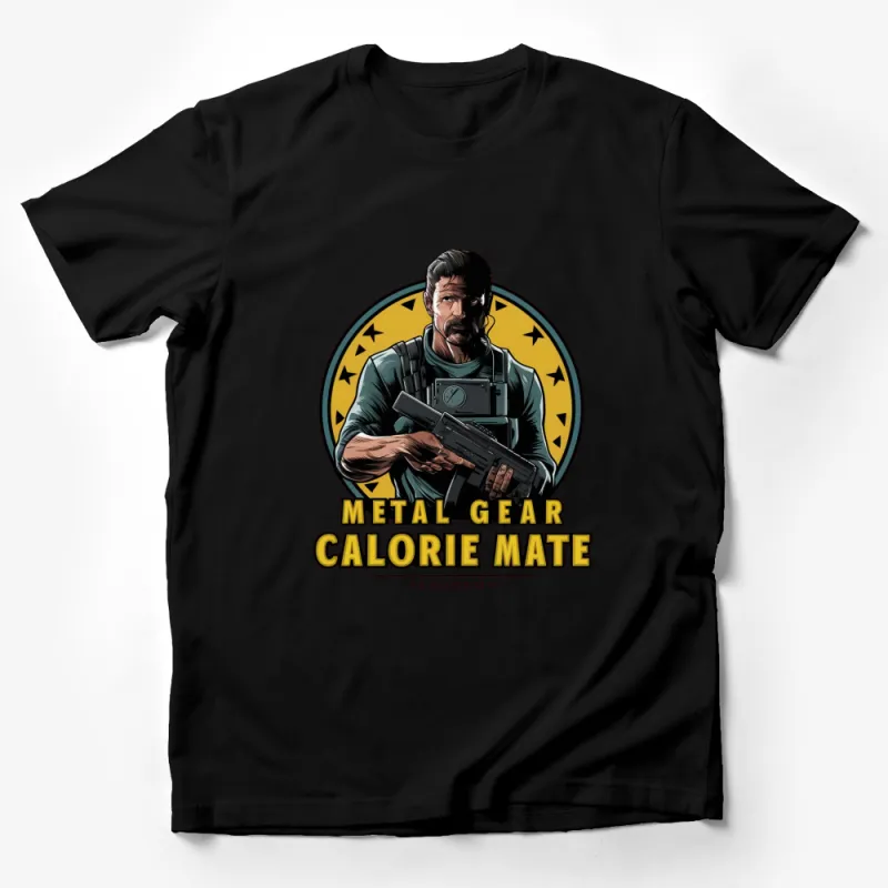 Metal Gear Calorie Mate Inspired T-Shirt, Vintage Video Game Graphic Tee, Retro Gaming Apparel Male T-Shirt