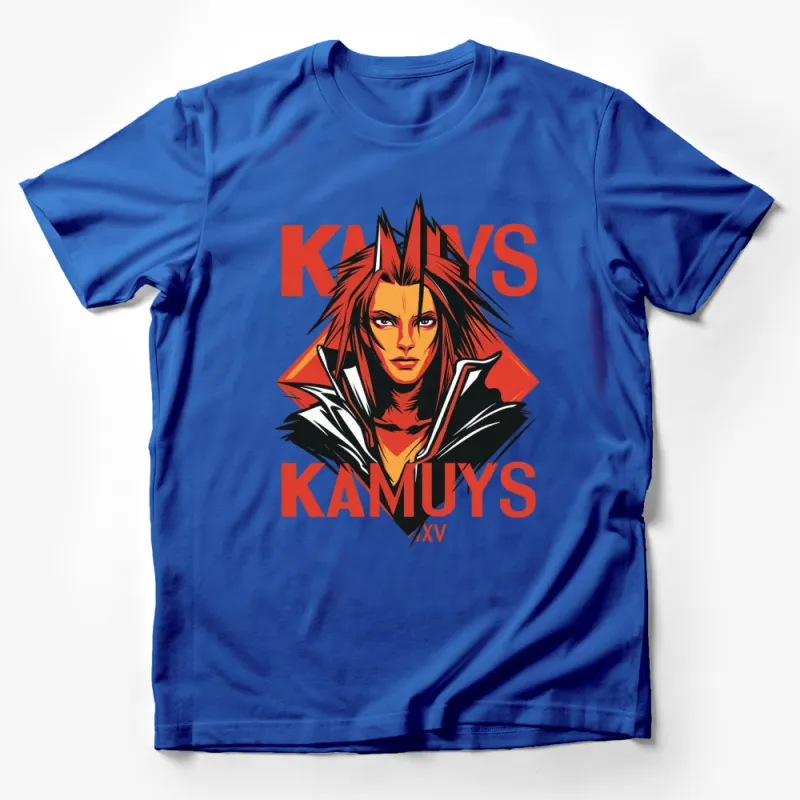 Kamuys XV Anime Inspired Graphic T-Shirt, Bold Red and Orange Design, Unisex Manga Tee Male T-Shirt