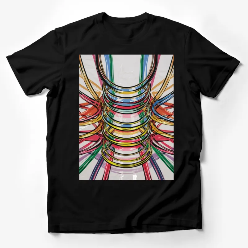 Colorful Abstract Art T-Shirt, Modern Graphic Tee, Vibrant Circle Design, Unisex Casual Wear Male T-Shirt