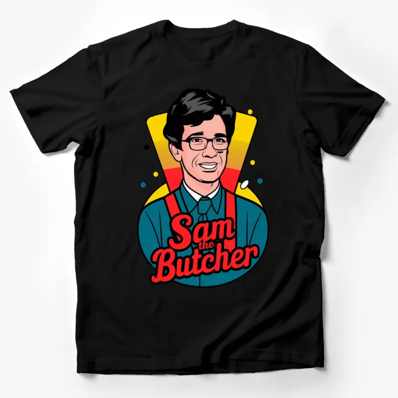 Sam the Butcher Vintage Cartoon T-Shirt, Fun Graphic Tee, Unique Gift Idea Male T-Shirt