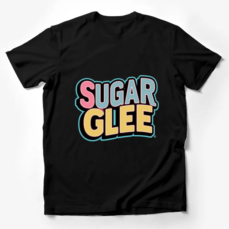 Retro Sugar Glee Graphic T-Shirt, Bold Text Vintage Style Tee, Unisex Fashion Male T-Shirt