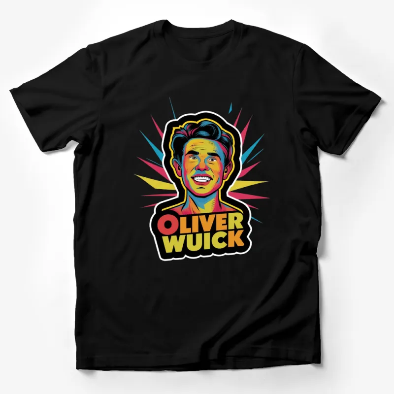 Vibrant Pop Art Oliver Wuick Graphic T-Shirt, Colorful Retro Style Tee, Unisex Casual Wear, Unique Design Shirt Male T-Shirt