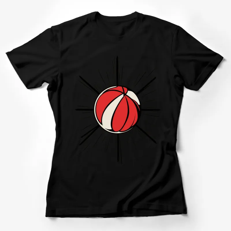 Retro Beach Ball Design T-Shirt, Vintage Summer Vibes, Casual Unisex Top, Graphic Tee Female T-Shirt