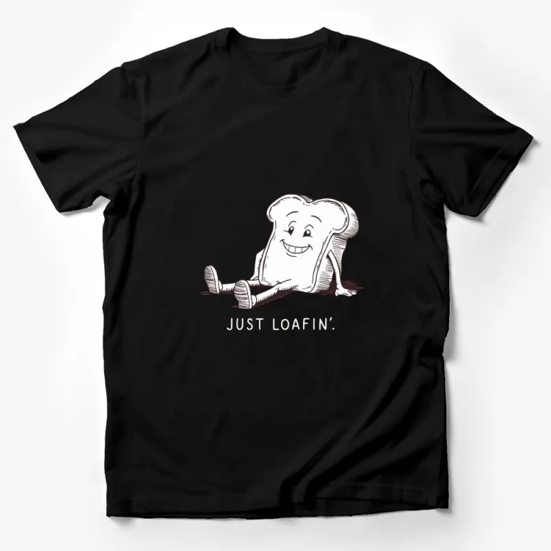 Playful Tooth Cartoon Just Loafin' Graphic T-Shirt, Funny Dental Hygienist Tee, Unisex Black Shirt Male T-Shirt