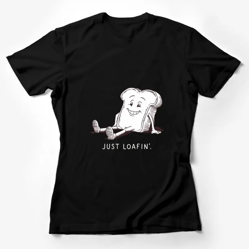 Playful Tooth Cartoon Just Loafin' Graphic T-Shirt, Funny Dental Hygienist Tee, Unisex Black Shirt Female T-Shirt