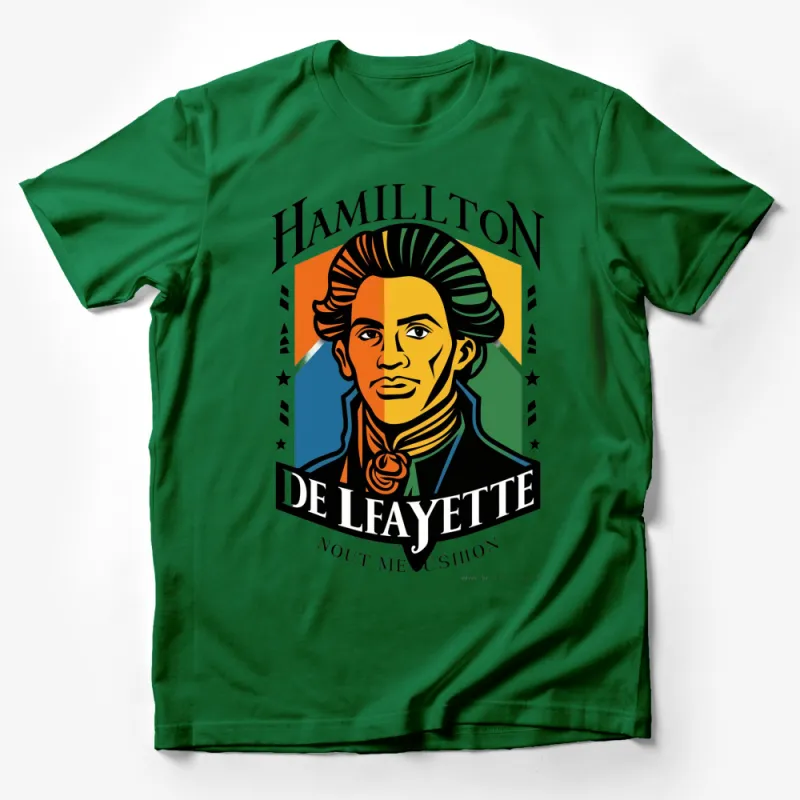 Hamilton De Lafayette T-Shirt, Revolutionary War Hero Graphic Tee, Unisex Adult Clothing Male T-Shirt