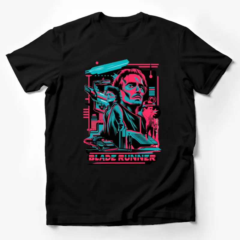 Blade Runner Inspired T-Shirt, Retro Movie Print, Neon Colors, Unisex Tee Male T-Shirt