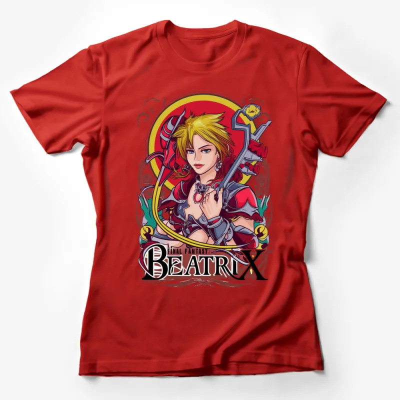 Final Fantasy Beatrix Anime Art T-Shirt, Colorful Gaming Graphic Tee, Unisex Fashion Apparel Female T-Shirt