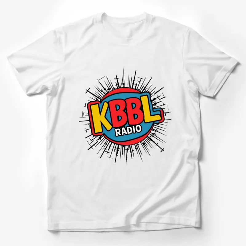 Retro KBBL Radio Logo T-Shirt, Vintage Broadcast Fan Tee, Classic Radio Station Design Male T-Shirt