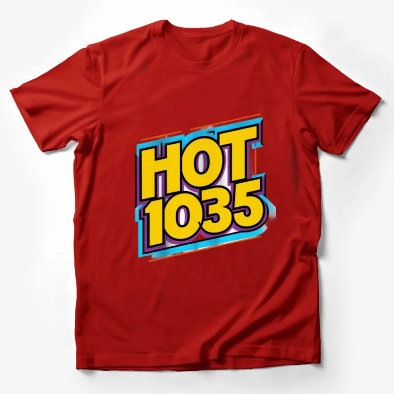 Trendy 80s Retro Style Hot 1035 Graphic T-Shirt, Colorful Bold Unisex Tee Male T-Shirt