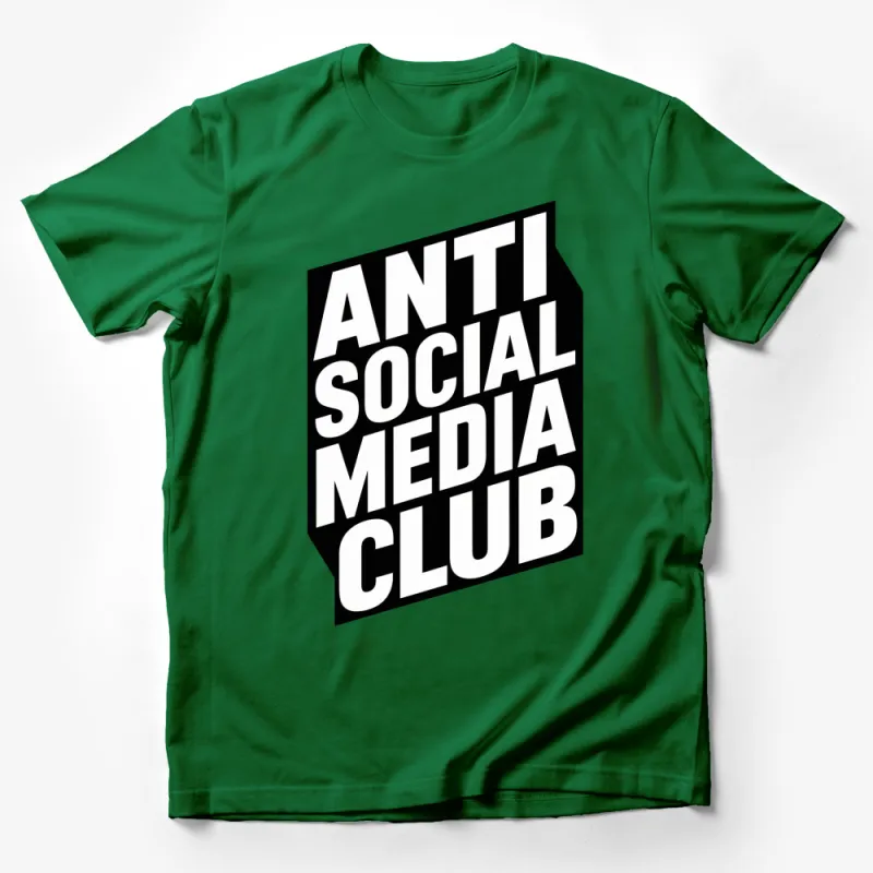 Anti Social Media Club T-Shirt, Bold Statement Graphic Tee, Urban Streetwear, Black and White Fashion Male T-Shirt