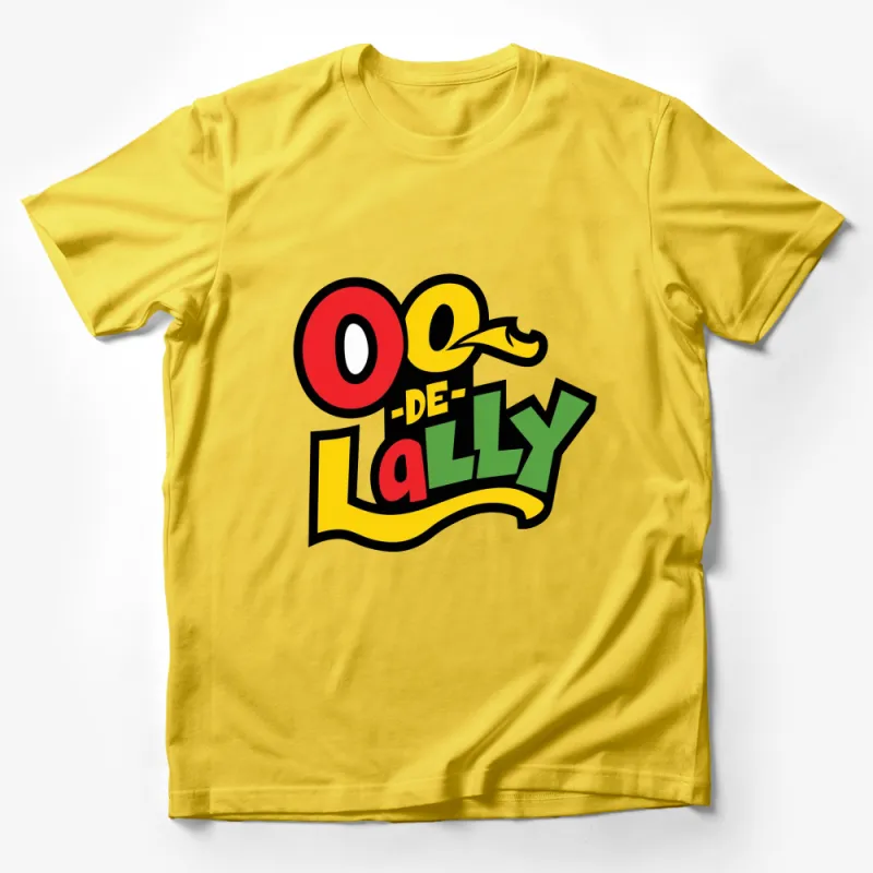 Colorful Oo-de-lally Graphic T-Shirt, Fun Retro Cartoon Quote Tee, Unisex Male T-Shirt