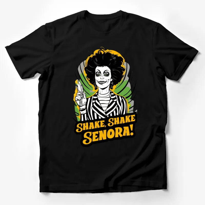 Shake Senora T-Shirt, Bold Graphic Tee, Vintage Style Pop Art, Unique Fashion Male T-Shirt