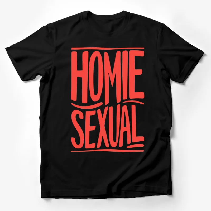 Bold Red Homie Sexual Text T-Shirt, Unisex Statement Fashion, Comfort Fit Casual T-Shirt Male T-Shirt