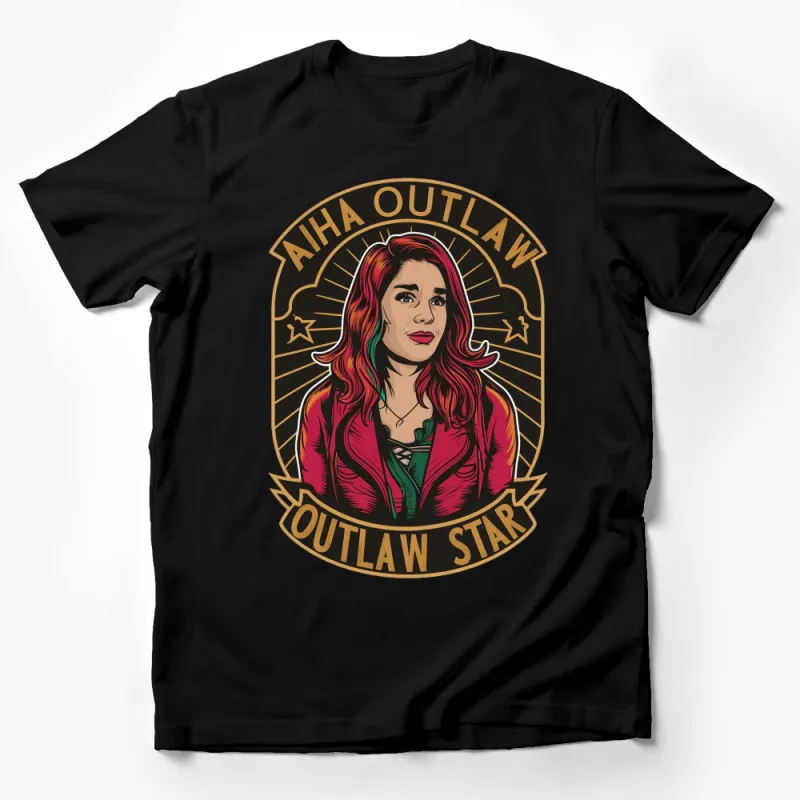 Aiko Outlaw Star Retro Graphic Tee, Vintage Styled Woman Portrait T-Shirt, Unique Pop Art Casual Wear Male T-Shirt