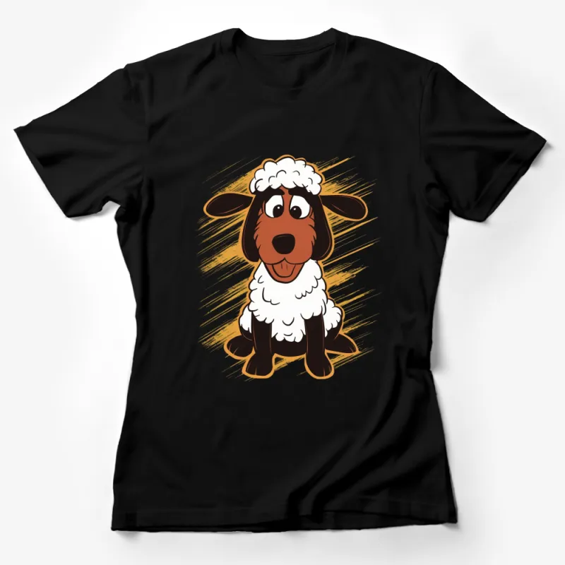 Cute Cartoon Sheep Dog T-Shirt | Unisex Kids and Adult Sizes | Animal Graphic Tee | Fun Gift for Pet Lovers Female T-Shirt