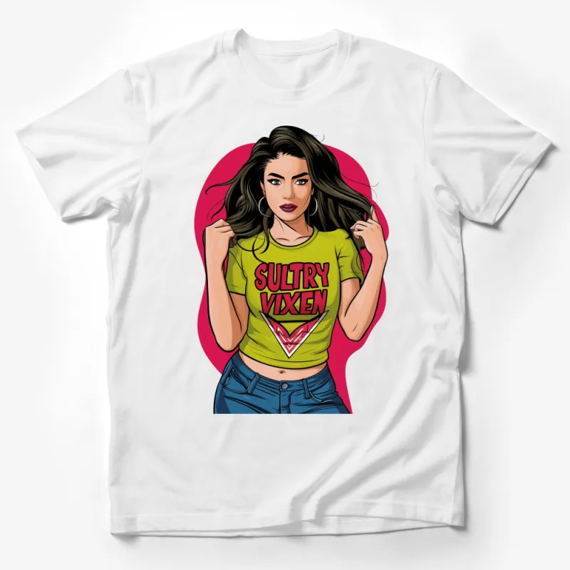 Women's Yellow T-Shirt Sultry Vixen Graphic Tee, Casual Wear, Fashion Statement Top Male T-Shirt