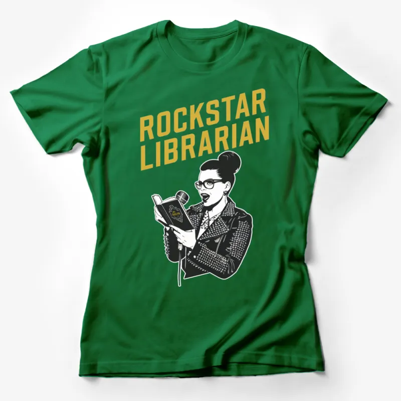 Rockstar Librarian T-Shirt, Cool Librarian Graphic Tee, Unique Book Lover Gift Idea Female T-Shirt