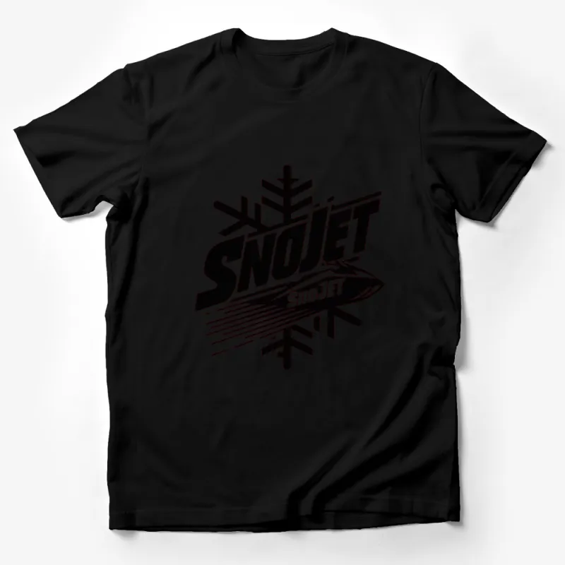 Vintage SnoJet Logo T-Shirt, Retro Snowmobile Graphic Tee, Unisex Black and White Shirt Male T-Shirt