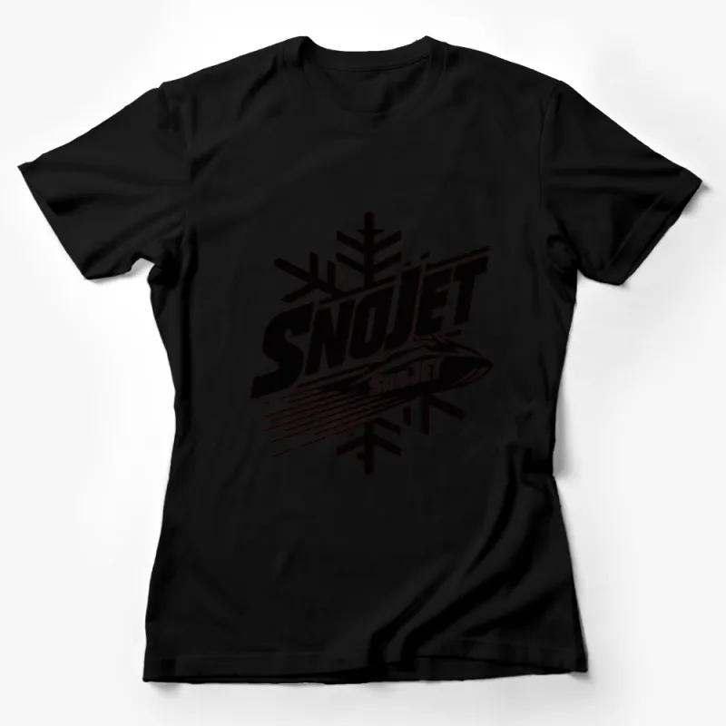 Vintage SnoJet Logo T-Shirt, Retro Snowmobile Graphic Tee, Unisex Black and White Shirt Female T-Shirt