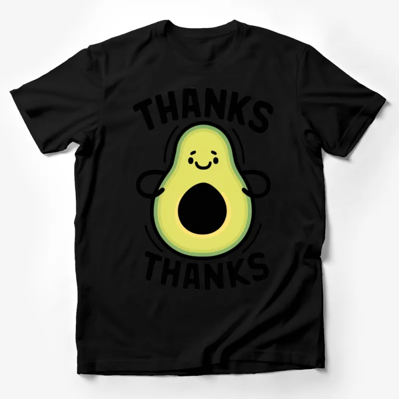 Cute Avocado Thank You Graphic T-Shirt, Fun Avocado Lover Gift Tee, Unisex Happy Smiling Avocado Male T-Shirt