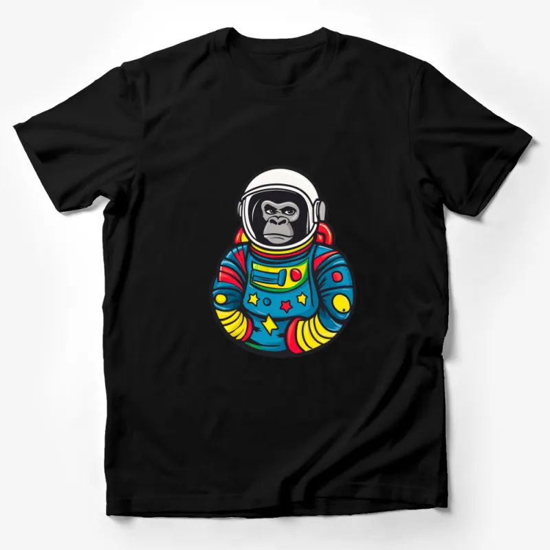 Astronaut Gorilla T-Shirt, Colorful Space Monkey Tee, Unisex Adult and Kids Sizes Available Male T-Shirt