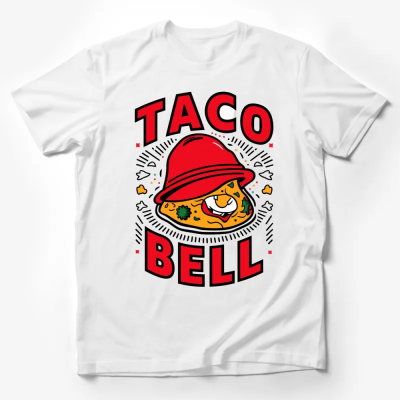 Taco Bell-Inspired Graphic T-Shirt, Funny Taco Lover Tee, Red and White Shirt Design Male T-Shirt