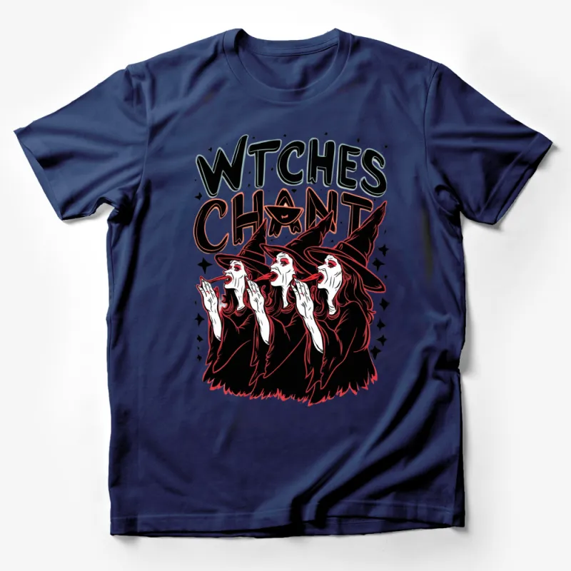 Witches Chant Graphic Tee, Halloween Witch T-Shirt, Spooky Season Apparel, Witchcraft and Magic Lovers Top Male T-Shirt