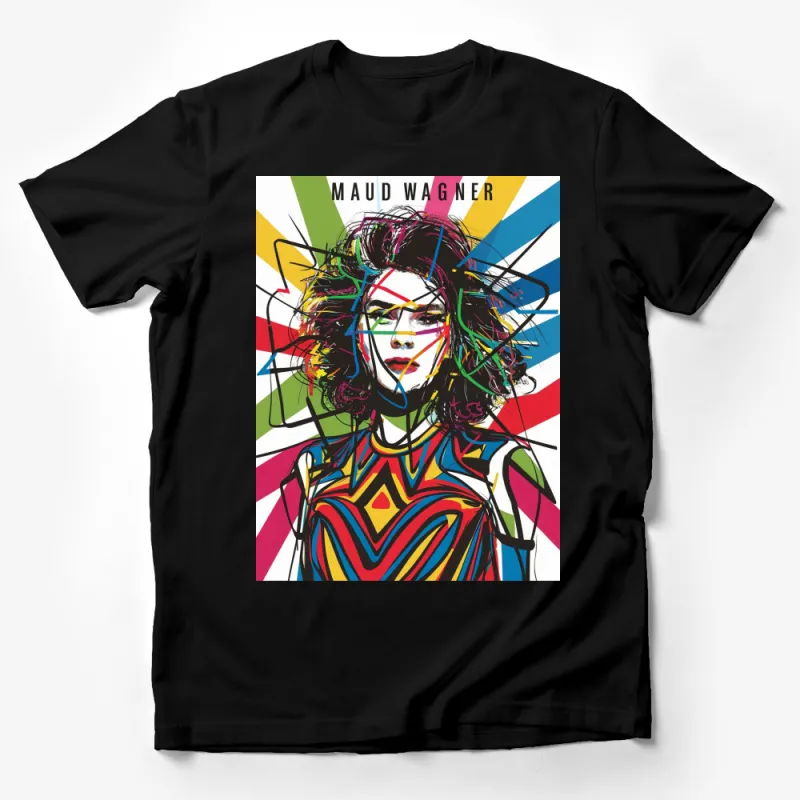 Colorful Abstract Art Woman Portrait T-Shirt, Vibrant Pop Art Style Tee, Graphic Design Fashion, Unique Gift Idea Male T-Shirt