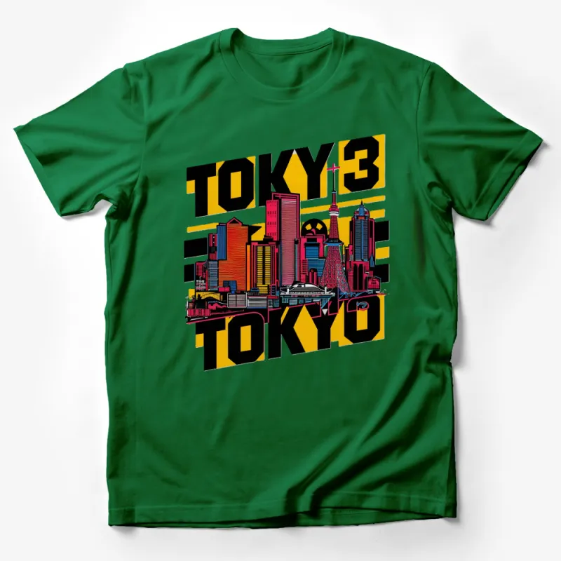 Tokyo Skyline Graphic T-Shirt, Vibrant Cityscape Tee, Urban Japan Fashion Shirt Male T-Shirt