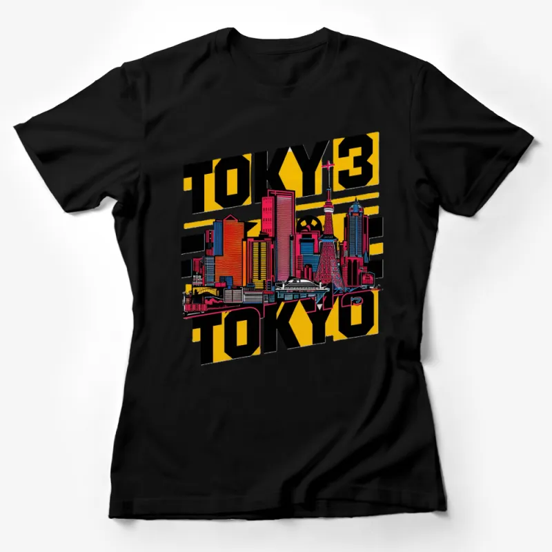 Tokyo Skyline Graphic T-Shirt, Vibrant Cityscape Tee, Urban Japan Fashion Shirt Female T-Shirt