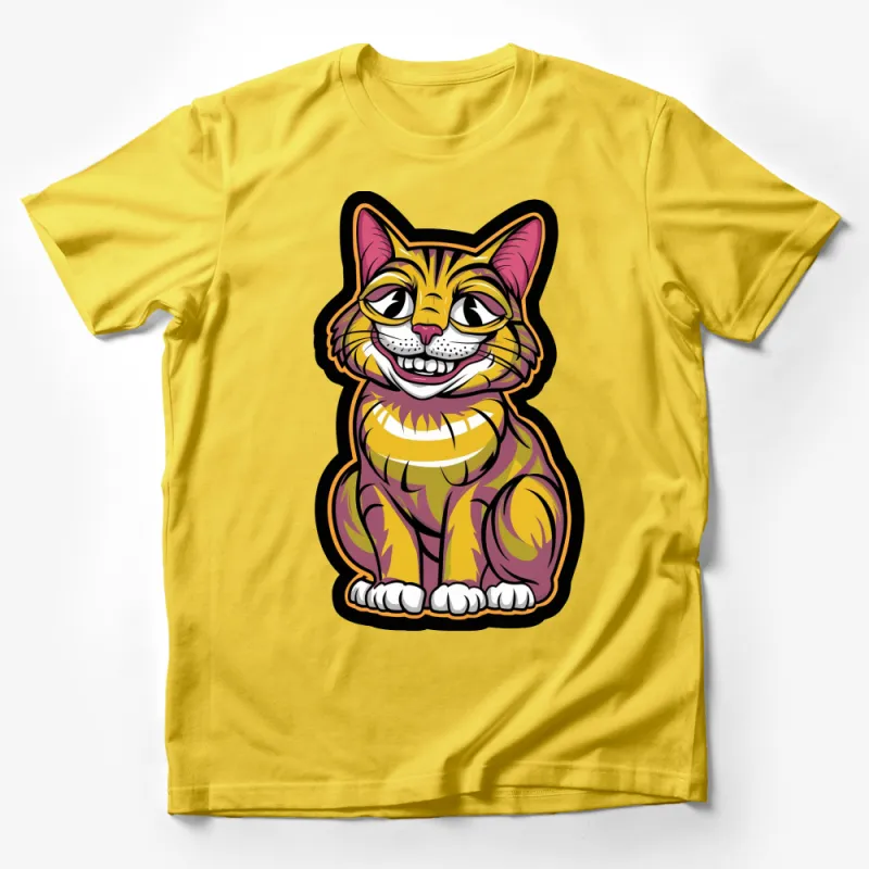 Cheshire Cat Inspired T-Shirt, Colorful Smiling Cat Tee, Unique Alice in Wonderland Shirt Male T-Shirt